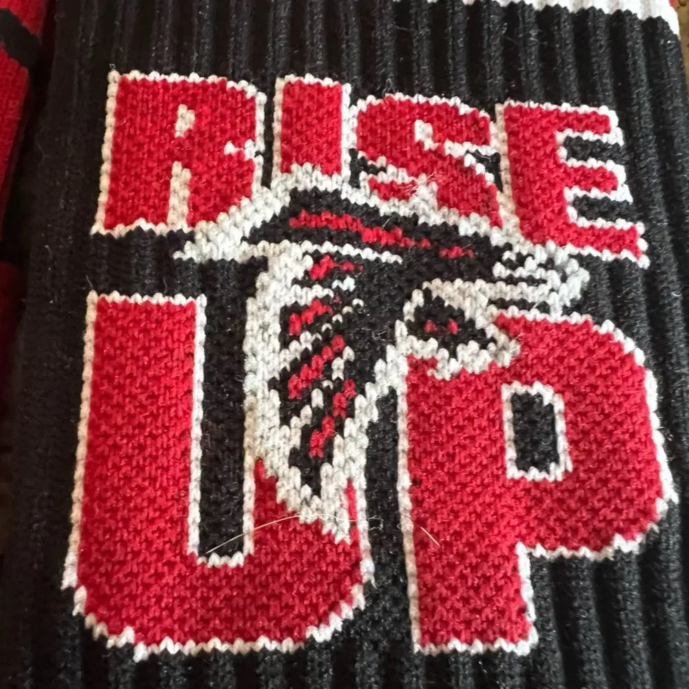 NWT Atlanta Falcons NFL Logo Crew Socks Black/Red/White 3 Pair Bundle Size M/L